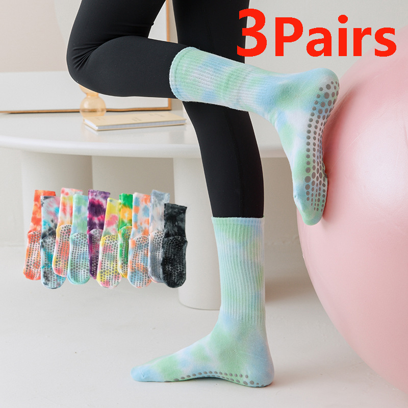 Pilates Yoga Hose - 3 Pairs Gradient Yoga Socks for