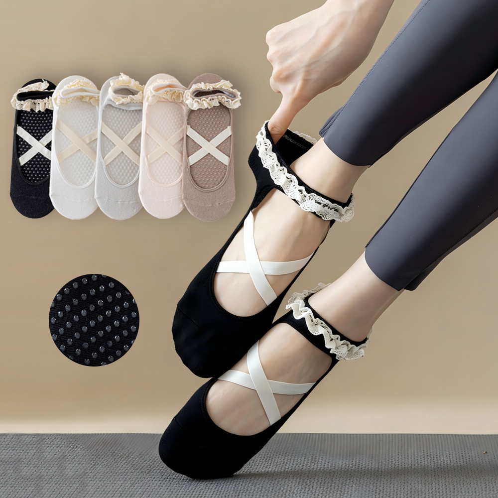 Cute Lacework Pilates Socks Pr - Pilates Yoga Hose recension och pris