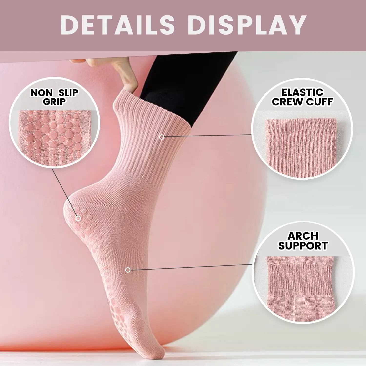4 pairs of women's yoga socks, - Pilates & Yoga Unleashed International Academy recension och pris